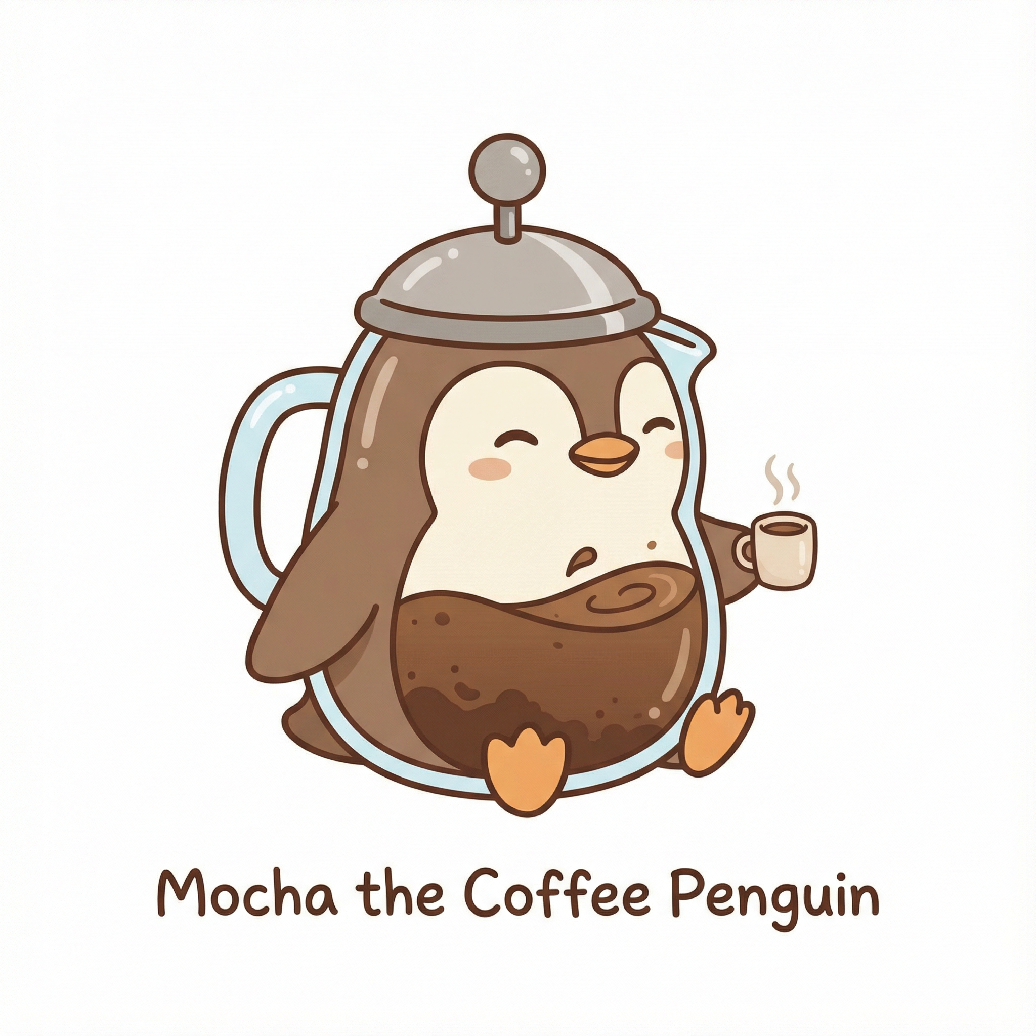 Coffee Penguin's Logo ロングスリーブTシャツ
